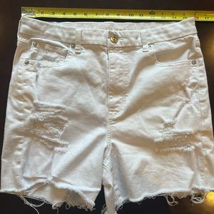 American eagle white denim shorts
